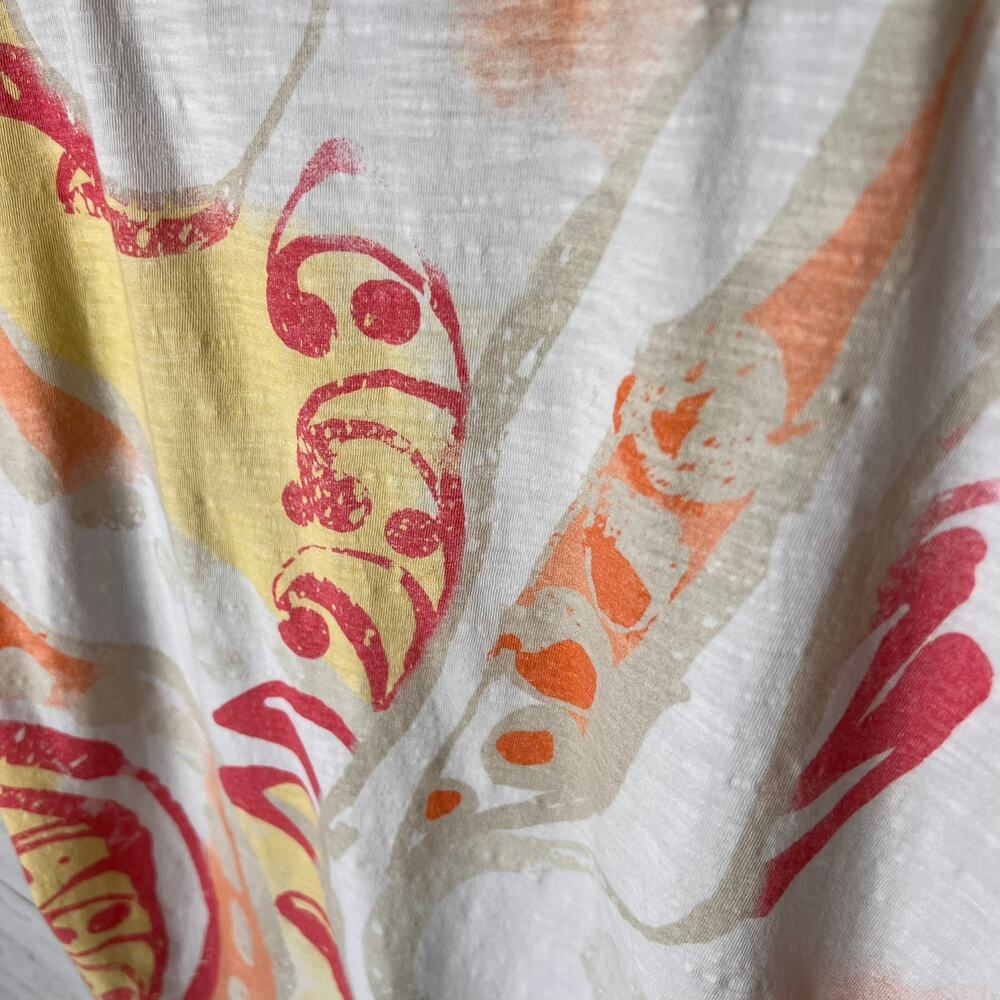 Chicos Blouse Womens Size 1/Medium Colorful Swirl Short Sleeve 100% Cotton - Picture 14 of 16